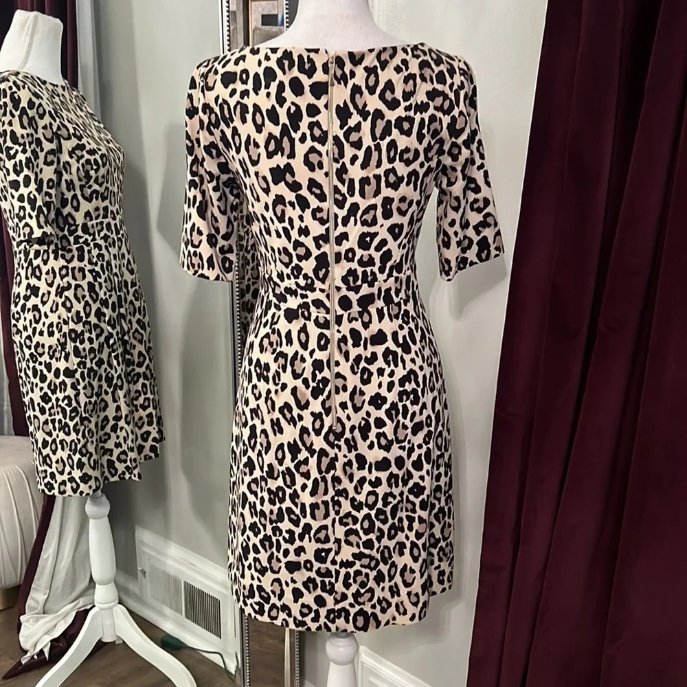 Kate Spade Leopard Print Ponte Dress Size 6
